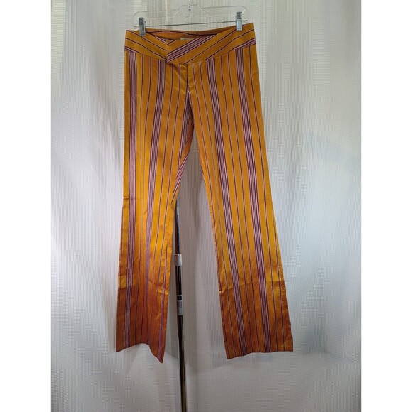 Alvin Valley Vintage 100% Silk Low Rise Wide Leg Flare Pants Size 4/26 (F05)